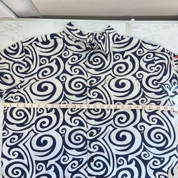 Quiksilver Men's Size XL Wave Spiral Aloha Short Sleeve Shirt Top Whimsical - Picture 10 of 15